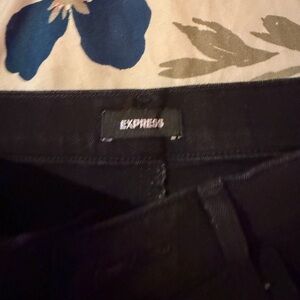 Express Skyscraper Mid Rise Black Trousers